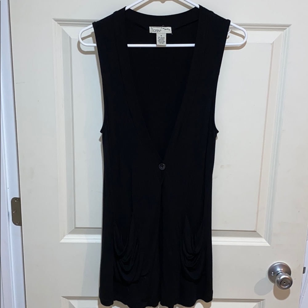 Long black vest